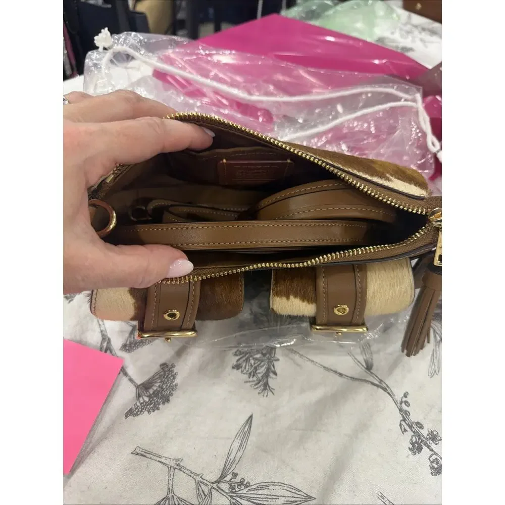 B2-002 NWT Coach Ashton Bag With Cow Print CDW47 cow printed haircalf